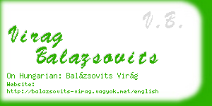 virag balazsovits business card