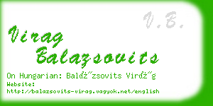 virag balazsovits business card